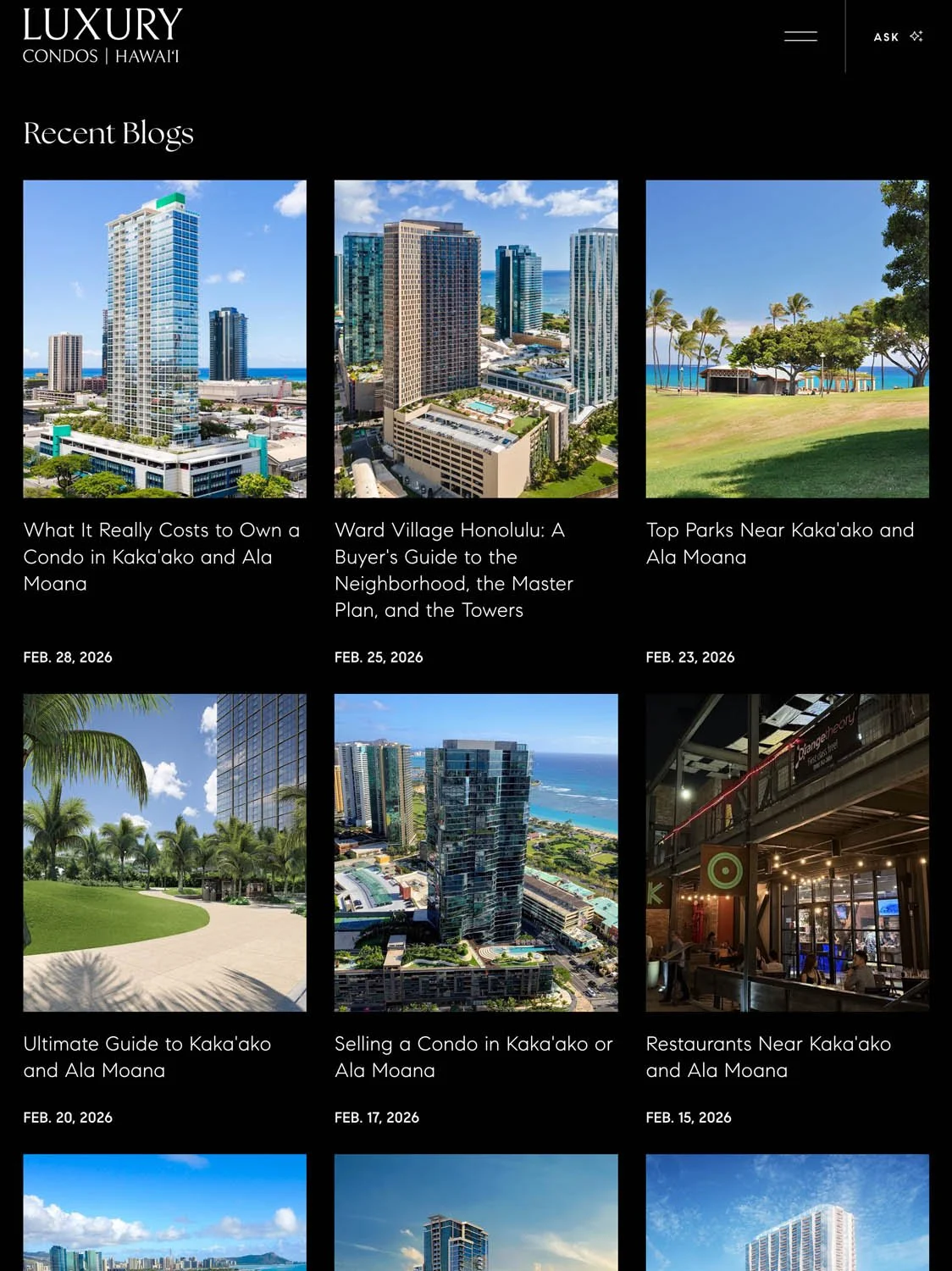 Luxury Condos HI tablet view